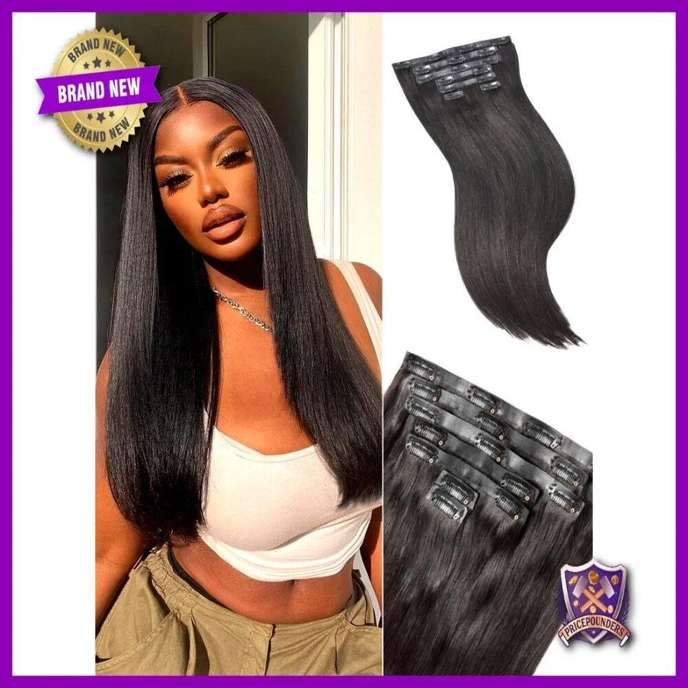 16 Inch Seamless Clip In Hair Extensions 110g 6Pcs Real Human Hair